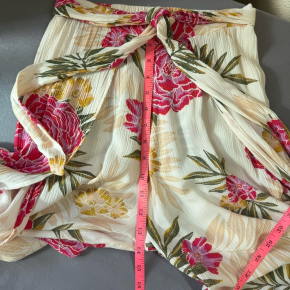 Billabong pants women small tropical print mock wrap pant high waist capri - Picture 8 of 8